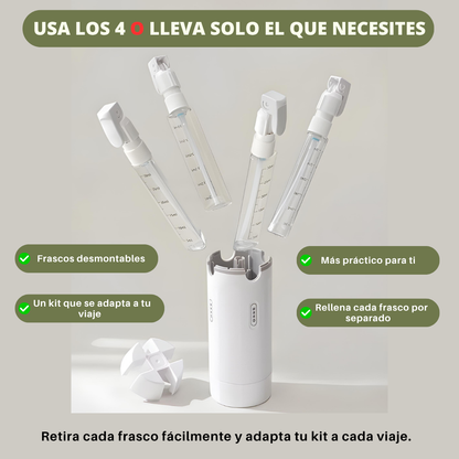 Botella de Viaje 4 en 1 Antiderrames